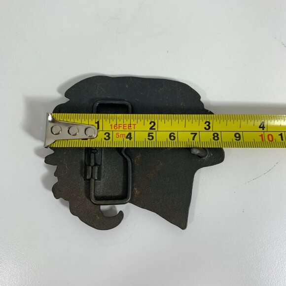 VTG Native American Headdress Design Antiqued Brass Finish Belt Buckle Western - Picture 5 of 6